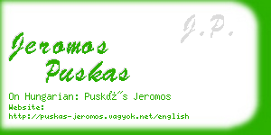 jeromos puskas business card